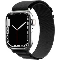 Mobigear Alpine Nylon Apple Watch Bandje Gespsluiting - 42/41/40/38 mm - Zwart