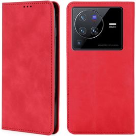 Mobigear Retro Slim Vivo X80 Pro Hoesje Bookcase Portemonnee - Rood