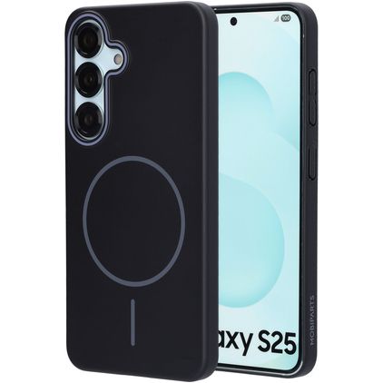 Mobiparts Slim Line Samsung Galaxy S25 MagSafe Hoesje Hardcase Backcover - Onyx Black