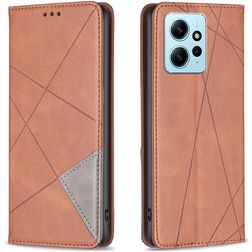 Mobigear Rhombus Slim Xiaomi Redmi Note 12 Hoesje Bookcase - Bruin
