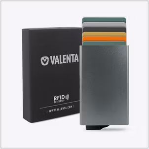 Valenta Card Case Aluminium Aluminium Pasjeshouder - 7 Pasjes - Zwart