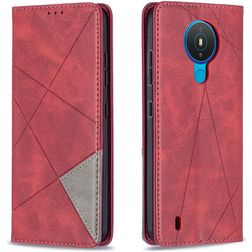 Mobigear Rhombus Slim Nokia 1.4 Hoesje Bookcase - Rood