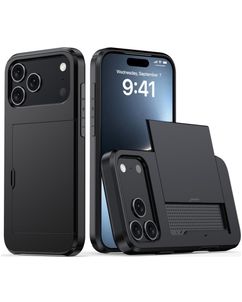 Mobigear Card iPhone 18 Pro Max Hoesje Hardcase Backcover Shockproof met Pasjeshouder - Zwart