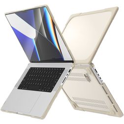 Mobigear Shockproof MacBook Pro 14 Inch (2021-2026) Hoes Hardshell Laptopcover MacBook Case - Taupe - Model A2442 / A2779 / A2918 / A2992 / A3401 / A3112 / A3434 / A3427 / A3426