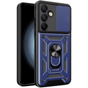 Mobigear Armor Ring Cam Slide Samsung Galaxy S24 FE Hoesje Hardcase Backcover Shockproof met Ringhouder en Camera Slider - Blauw
