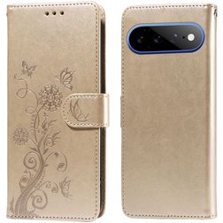 Mobigear Flowers Google Pixel 11 Pro XL Hoesje Bookcase Portemonnee - Goud