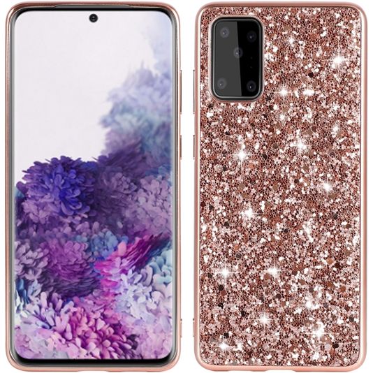 Mobigear Shockproof Glitter Powder TPU Case Rose Gold Samsung Galaxy S20