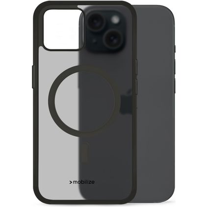 Mobilize Hybrid iPhone 15 MagSafe Hoesje Hardcase Backcover Shockproof - Zwart