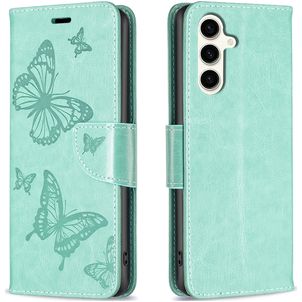 Mobigear Butterfly Samsung Galaxy S23 FE Hoesje Bookcase Portemonnee - Groen