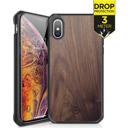 ITSKINS HybridFusion iPhone XS Max Hoesje Hardcase Backcover Shockproof - Dark Wood