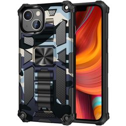 Mobigear Armor Stand iPhone 13 Hoesje Hardcase Backcover Shockproof met Standaard - Marineblauw
