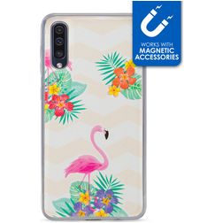 My Style Magneta Samsung Galaxy A50 Hoesje Flexibel TPU Backcover - Flamingo