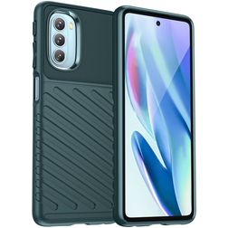 Mobigear Groove Motorola Moto G51 5G Hoesje Flexibel TPU Backcover - Groen