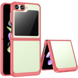 Mobigear Crystal Samsung Galaxy Z Flip 5 Hoesje Hardcase Backcover - Transparant / Rood