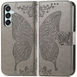 Mobigear Butterfly Samsung Galaxy M15 Hoesje Bookcase Portemonnee - Grijs