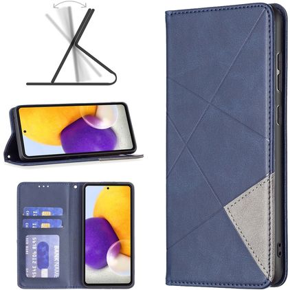 Mobigear Rhombus Slim Samsung Galaxy A73 Hoesje Bookcase - Blauw