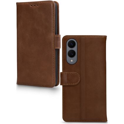 Mobilize Wallet Samsung Galaxy S25 Edge Hoesje Echt Leer Bookcase Portemonnee - Bruin