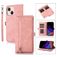 Mobigear Zipper iPhone 14 Plus Hoesje Bookcase Portemonnee - Roségoud