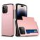 Mobigear Card iPhone 15 Pro Hoesje Hardcase Backcover Shockproof met Pasjeshouder - Roségoud
