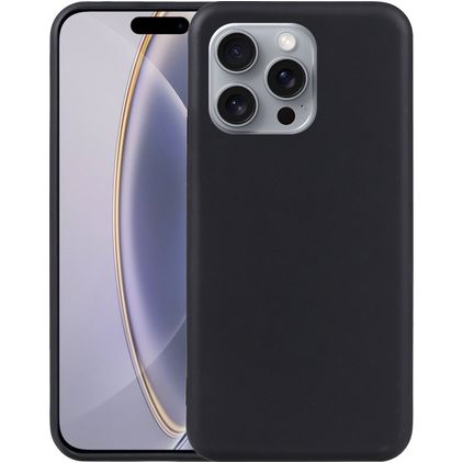 Mobigear Basics iPhone 16 Pro Hoesje Flexibel TPU Backcover - Zwart