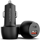Mobilize Dual USB / USB-C Autolader Power Delivery 48W - Zwart Mobilize Dual USB / USB-C Autolader Power Delivery 48W - Zwart