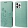 Mobigear Flowers iPhone 14 Pro Hoesje Bookcase Portemonnee - Groen