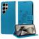 Mobigear Flowers Samsung Galaxy S25 Ultra Hoesje Bookcase Portemonnee - Blauw