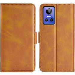 Mobigear Slim Magnet Realme GT Neo 3 Hoesje Bookcase Portemonnee - Cognac