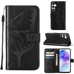 Mobigear Butterfly Samsung Galaxy A55 Hoesje Bookcase Portemonnee - Zwart