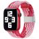 Mobigear Braided Nylon Apple Watch Bandje Klemsluiting - 49/46/45/44 mm - Roze / Rood