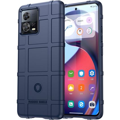 Mobigear Rugged Shield Motorola Edge 30 Fusion Hoesje Flexibel TPU Backcover Shockproof - Blauw