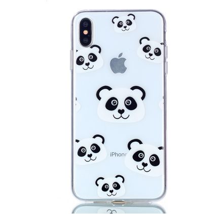 Mobigear Design iPhone XS Max Hoesje Flexibel TPU Backcover - Panda
