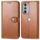 Mobigear Snap Button Motorola Edge 30 Pro Hoesje Bookcase Portemonnee - Bruin
