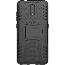 Mobigear Tire Nokia 2.3 Hoesje Hardcase Backcover Shockproof met Standaard - Zwart