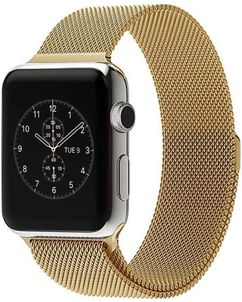 Mobigear Style Loop Milanese Apple Watch Bandje Magneetsluiting - 42/41/40/38 mm - Goud