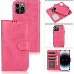 Mobigear Wallet iPhone 15 Pro Max Hoesje Uitneembare 2in1 Bookcase Portemonnee - Roze