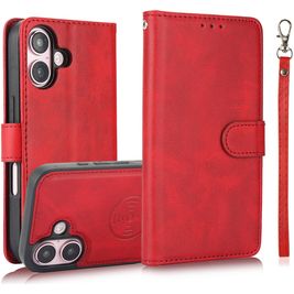 Mobigear Wallet iPhone 16 Hoesje Uitneembare 2in1 Bookcase Portemonnee - Rood