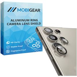 Mobigear Single Samsung Galaxy S24 Ultra Glazen Camera Lens Protector - Case Friendly - Grijs