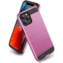 Mobigear Brushed Armor iPhone 12 Pro Max Hoesje Hardcase Backcover Shockproof - Roze