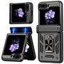 Mobigear Armor ring Samsung Galaxy Z Flip 7 FE Hoesje Hardcase Backcover Shockproof met Ringhouder - Zwart