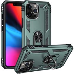 Mobigear Armor Ring iPhone 14 Pro Max Hoesje Hardcase Backcover Shockproof met Ringhouder - Groen