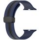 Mobigear Stripe Mag Siliconen Apple Watch Bandje Magneetsluiting - 42/41/40/38 mm - Zwart / Marineblauw