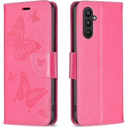 Mobigear Butterfly Samsung Galaxy A24 Hoesje Bookcase Portemonnee - Magenta
