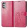Mobigear Clover Motorola Moto E32 Hoesje Bookcase Portemonnee - Magenta