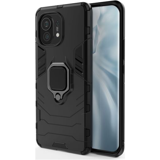 Mobigear Armor Ring Xiaomi Mi 11 Hoesje Hardcase Backcover Shockproof met Ringhouder - Zwart