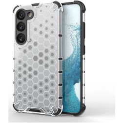 Mobigear Honeycomb Samsung Galaxy S23 Hoesje Hardcase Backcover Shockproof - Wit