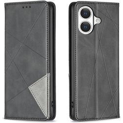 Mobigear Rhombus Slim iPhone 17 Hoesje Bookcase - Zwart