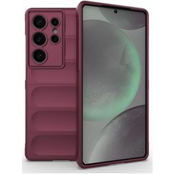 Mobigear Bumpy Samsung Galaxy S25 Ultra Hoesje Flexibel TPU Backcover - Rood