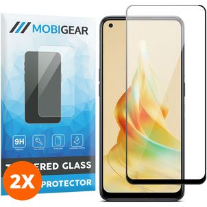 Mobigear Premium OPPO Reno 8T 4G Glazen Screenprotector - Case Friendly - Zwart (2-Pack)