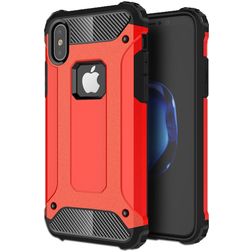 Mobigear Outdoor iPhone XS Hoesje Hardcase Backcover Shockproof - Rood